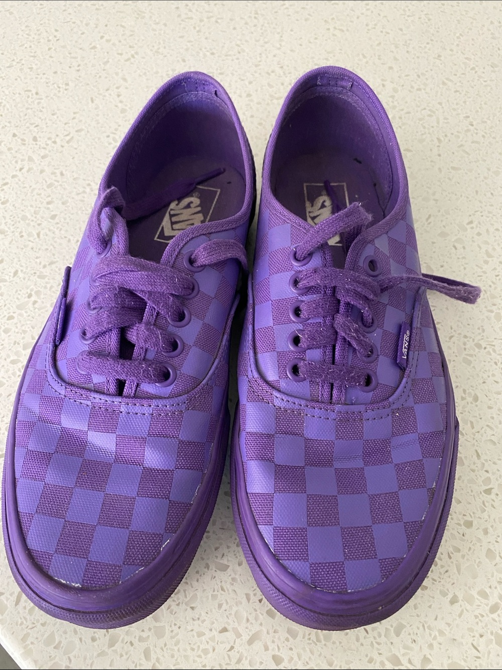 Vans Kids Checkerboard Low-Top Sneakers — Purple